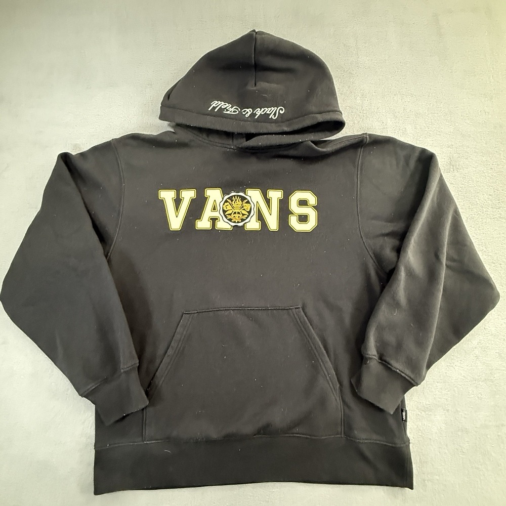 Vans Black Slack & Field‎ Logo Hoodie Sweatshirt Small Retro Skater